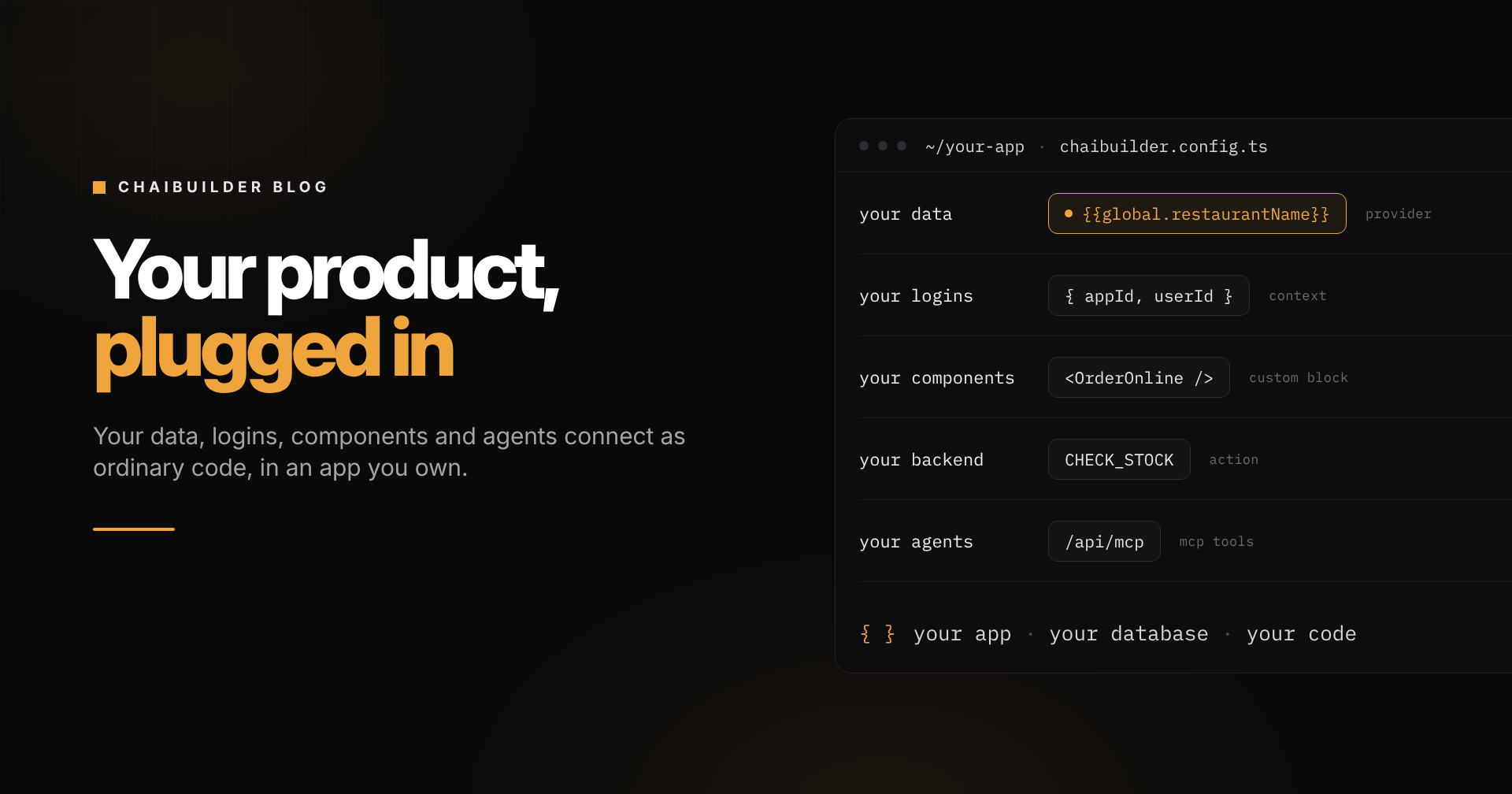 Docs ad code | ChaiBuilder